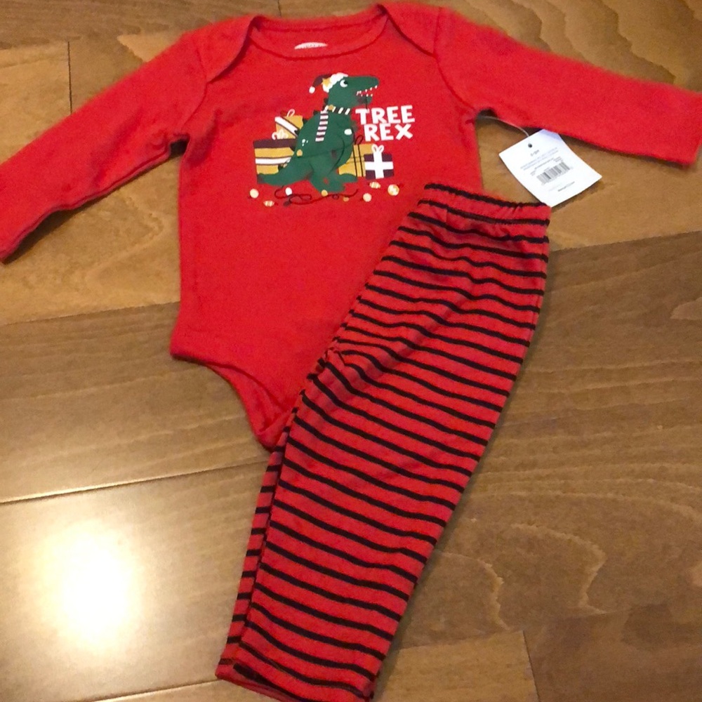 NWT tree Rex set Christmas 6-9m Dino